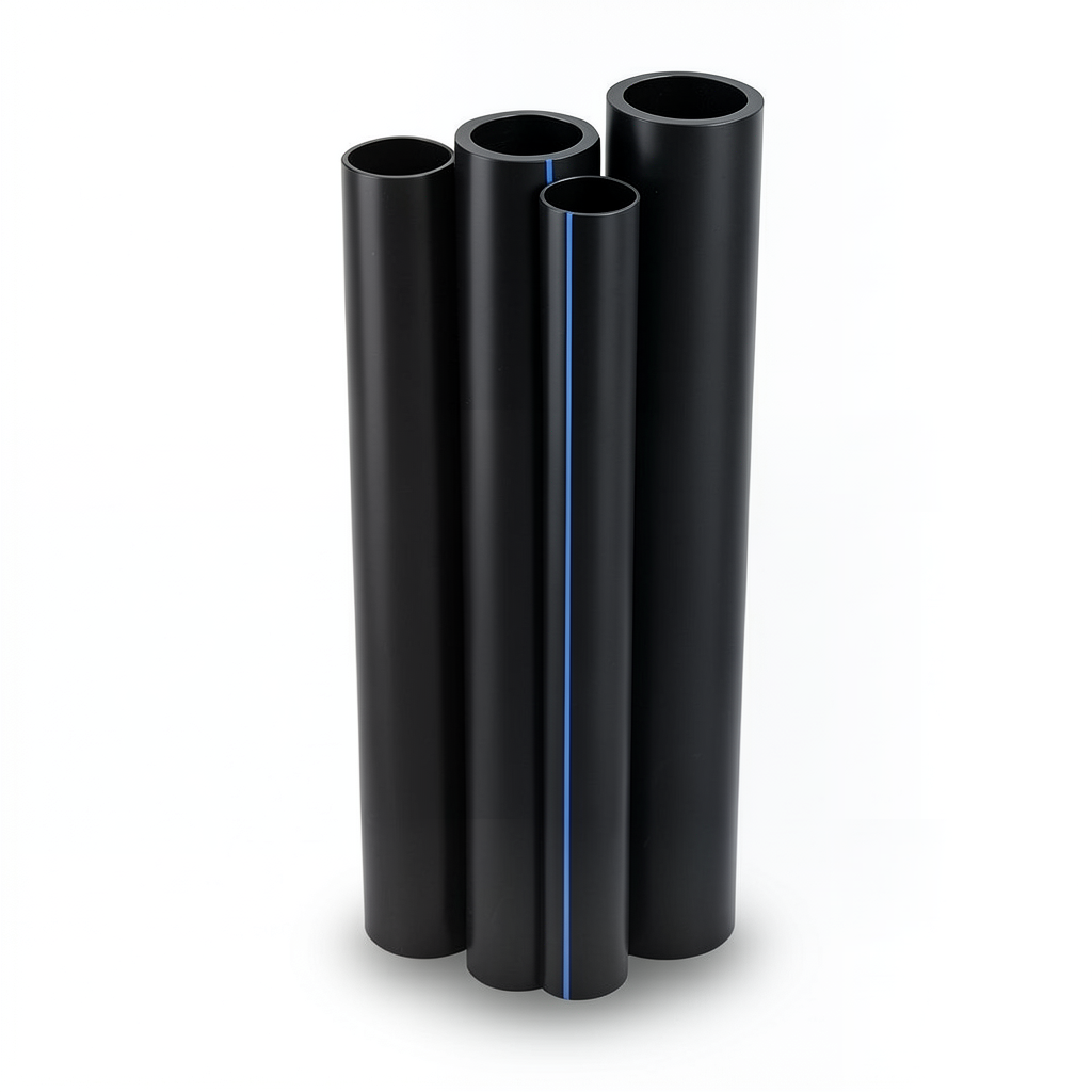 مواسير HDPE PE 80 ضغط 8 بار قطر خارجي 180 مم سمك 16.4 مم لون اسود