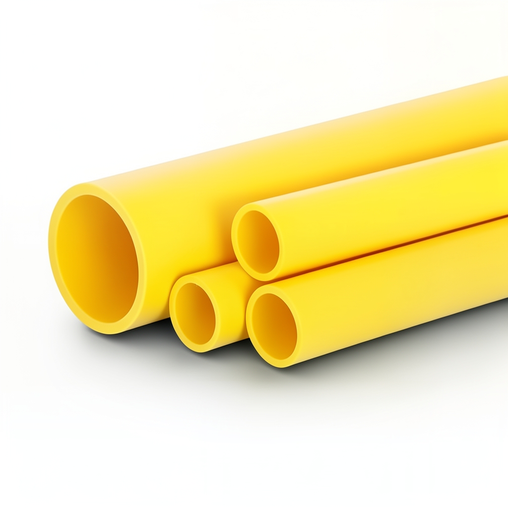 مواسير HDPE PE 80 ضغط 8 بار قطر 180 مم سمك 16.4 مم لون أصفر