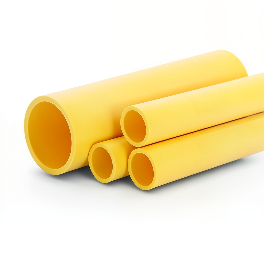 مواسير HDPE PE 80 ضغط 4.8 بار قطر خارجي 315 مم سمك 17.9 مم لون أصفر