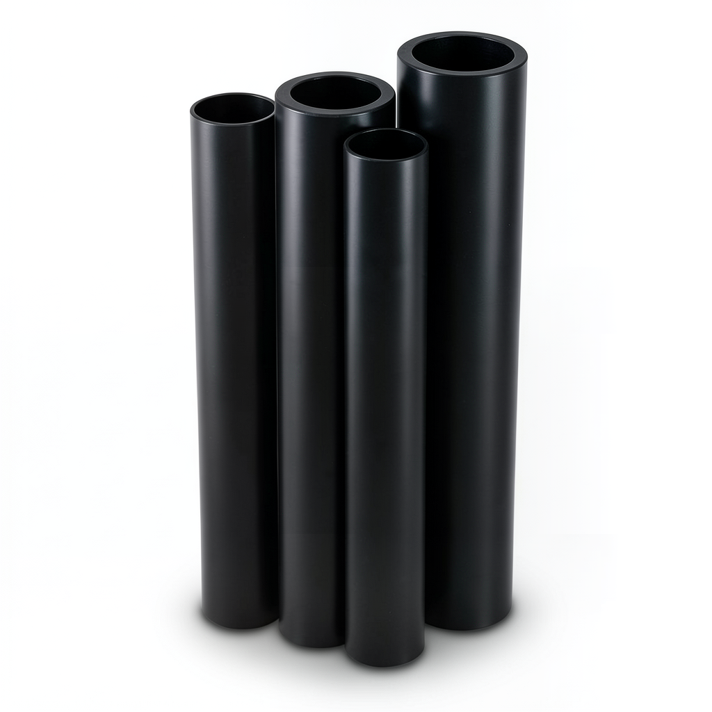 مواسير HDPE PE 100 ضغط 10 بار قطر 200 مم سمك 18.2 مم لون اسود