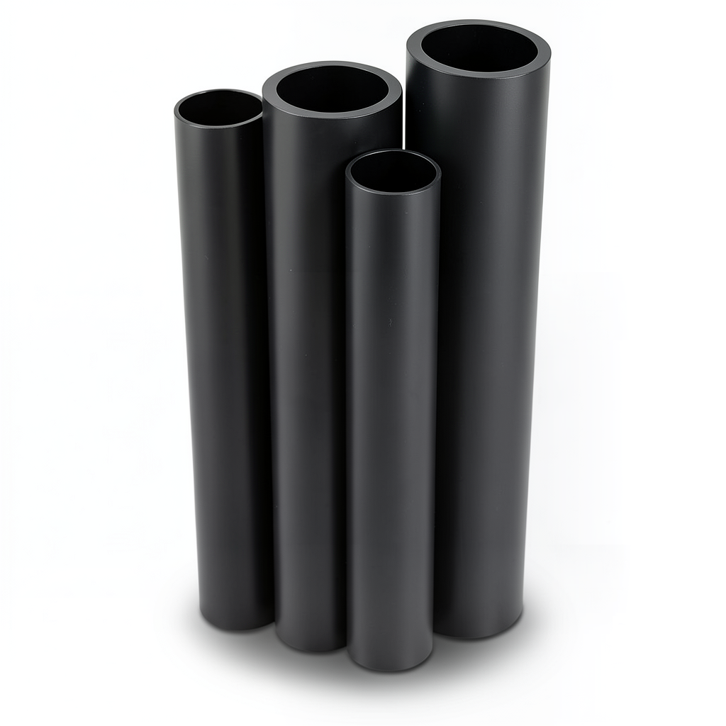 HDPE Pipes PE 80 Pressure 8 Bar 200 mm Diameter 18.2 mm Thickness Black