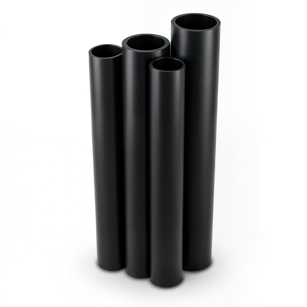 أنابيب HDPE PE 100 ضغط 10 بار قطر 225 مم سمك 20.5 مم لون أسود