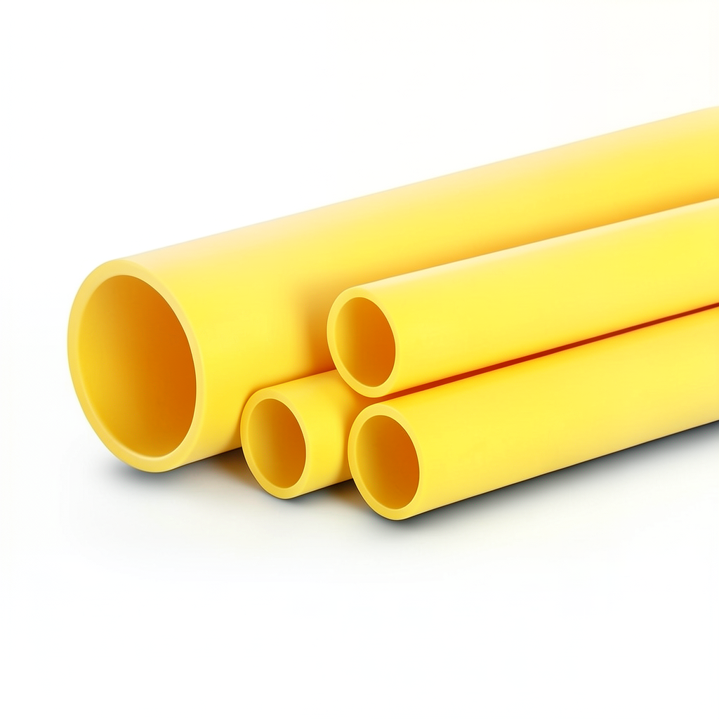 HDPE Pipes PE 100 Pressure 10 Bar Diameter 200 mm Thickness 18.2 mm Yellow