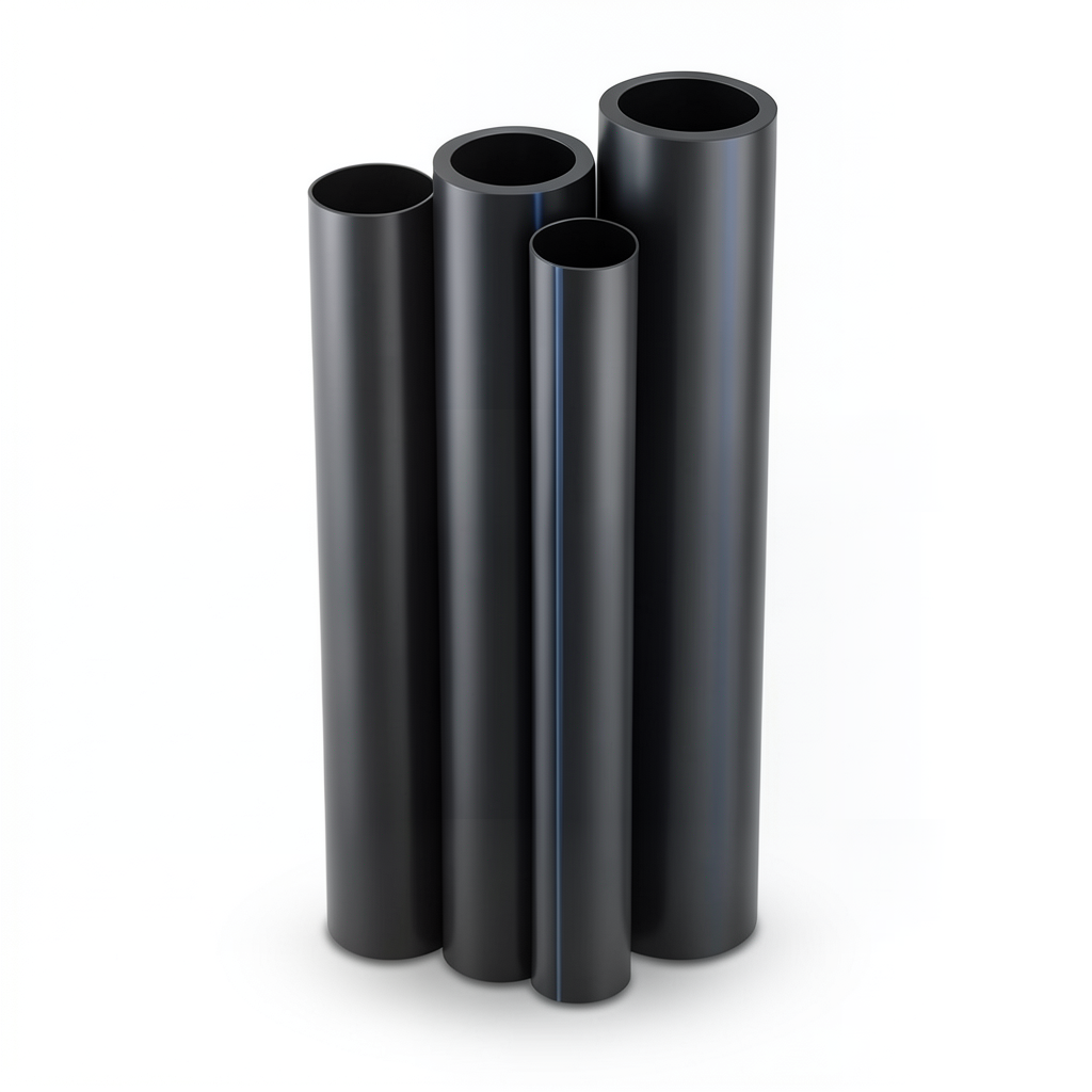 أنابيب HDPE PE 80 ضغط 8 بار قطر خارجي 225 مم سمك 20.5 مم لون أسود