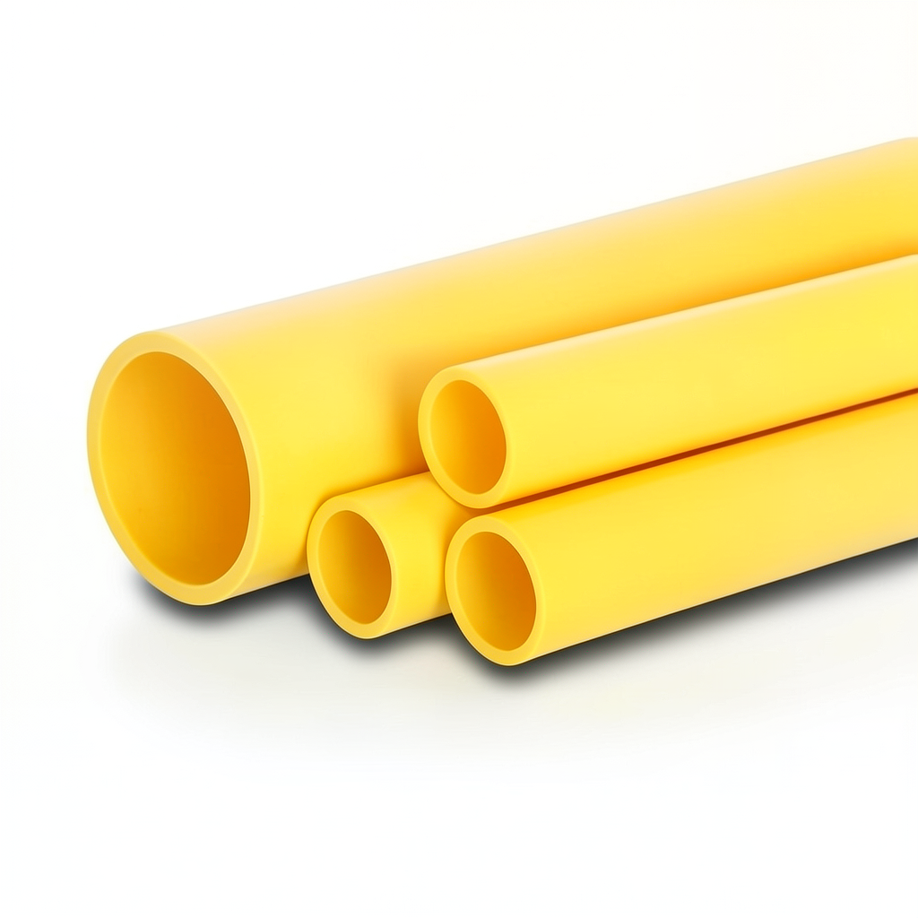 أنابيب HDPE PE 80 ضغط 8 بار قطر 225 مم سمك 20.5 مم لون أصفر