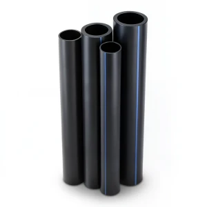 مواسير HDPE بولي ايثيلين عالي الكثافة PE 80 ضغط 4.8 بار قطر خارجي 200 مم سمك 11.4 مم لون أسود