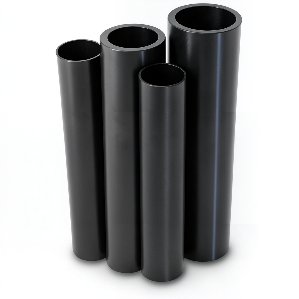 أنابيب HDPE PE 80 ضغط 4.8 بار قطر خارجي 450 مم سمك 25.6 مم لون أسود