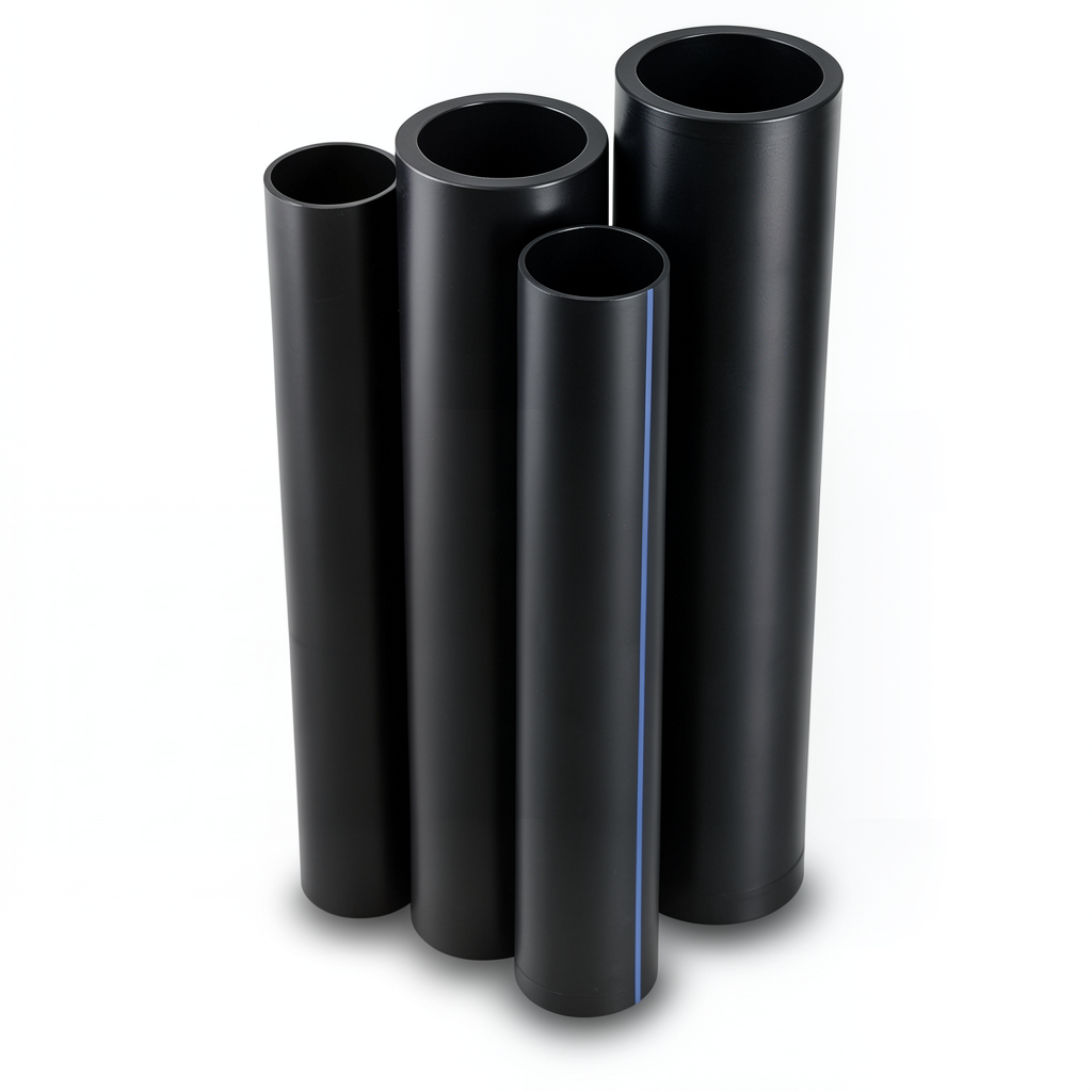 HDPE Pipes PE 100 Pressure 10 Bar 225 mm Diameter 20.5 mm Thickness Black
