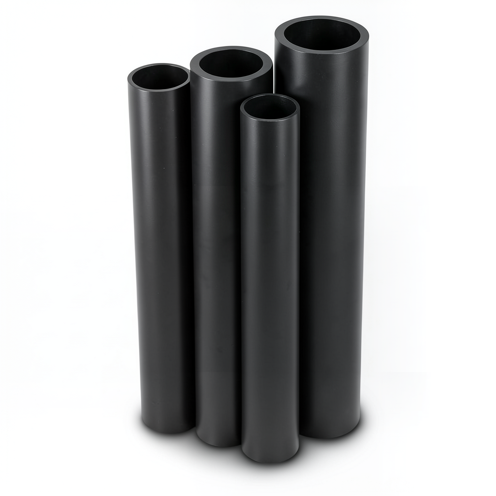 أنابيب HDPE PE 80 ضغط 8 بار قطر خارجي 225 مم سمك 20.5 مم لون أسود