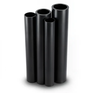 مواسير HDPE بولي ايثيلين عالي الكثافة PE 80 ضغط 4.8 بار قطر خارجي 200 مم سمك 11.4 مم لون أسود