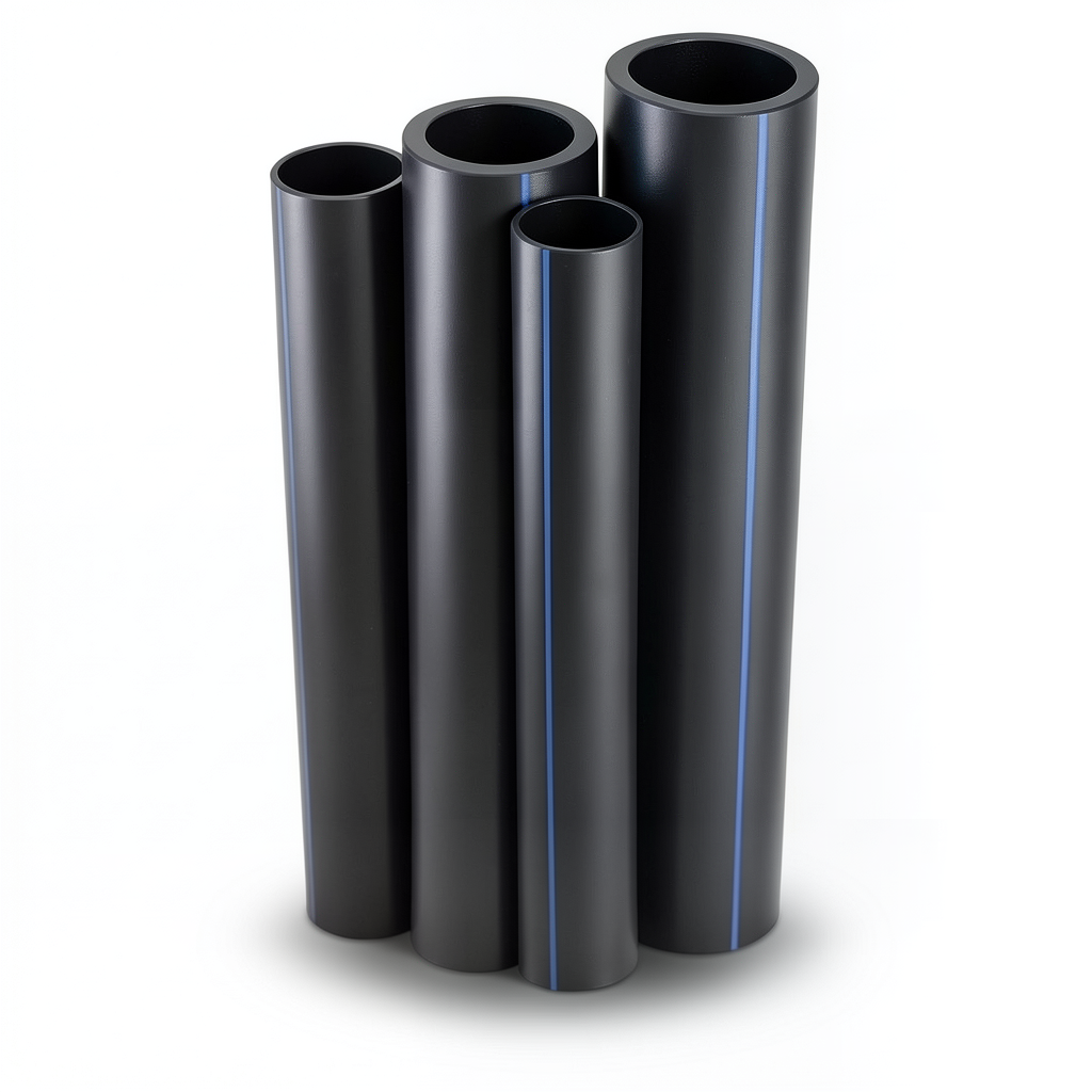 Al-Rajhi HDPE Pipes PE 80 Pressure 4.8 Bar Diameter 225 mm Thickness 12.8 mm Black