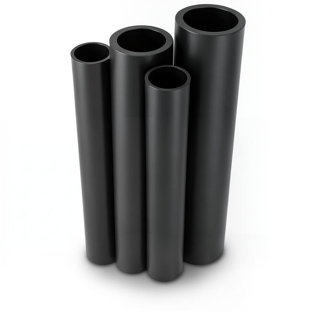 أنابيب HDPE PE 80 ضغط 4.8 بار قطر خارجي 450 مم سمك 25.6 مم لون أسود