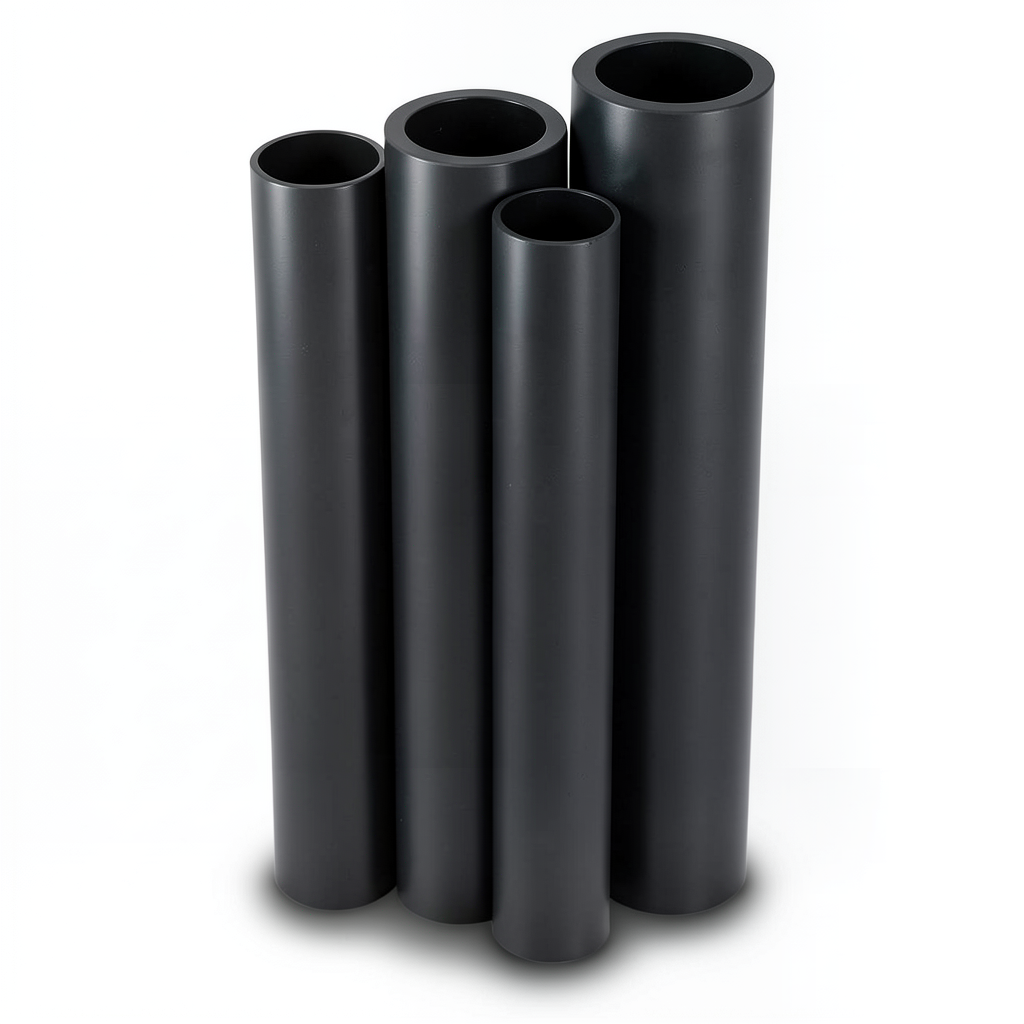 أنابيب HDPE PE 80 ضغط 4.8 بار قطر خارجي 450 مم سمك 25.6 مم لون أسود