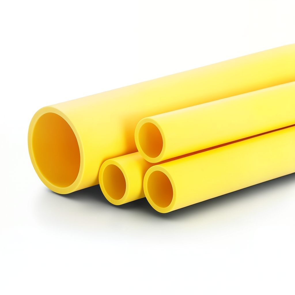 أنابيب HDPE PE 100 ضغط 10 بار قطر خارجي 280 مم سمك 25.4 مم لون أصفر