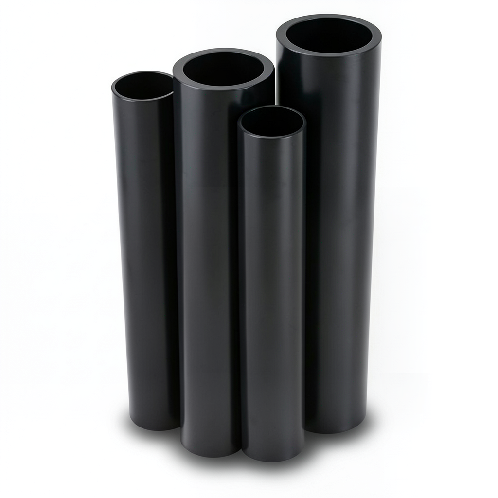 HDPE Pipes PE 80 Pressure 8 Bar 280 mm Diameter 25.4 mm Thickness Black