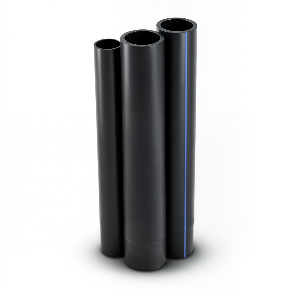 مواسير HDPE PE 80 ضغط 8 بار قطر خارجي 315 مم سمك 28.6 مم لون أسود