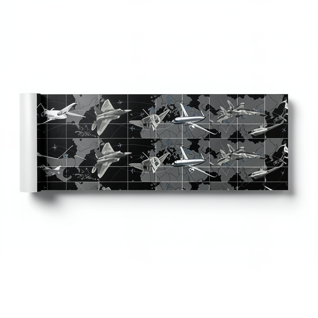American Youth and Children Wallpaper 10m x 0.53m Black & Gray