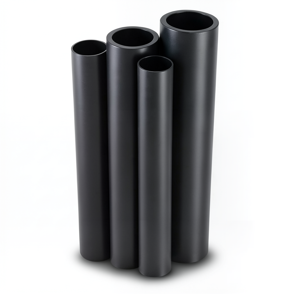 أنابيب HDPE PE 80 ضغط 4.8 بار قطر خارجي 560 مم سمك 31.9 مم لون أسود