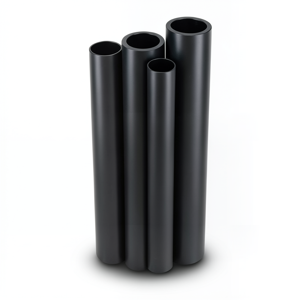 مواسير HDPE البولي ايثيلين PE 80 ضغط 4.8 بار قطر خارجي 630 مم سمك 35.8 مم لون اسود
