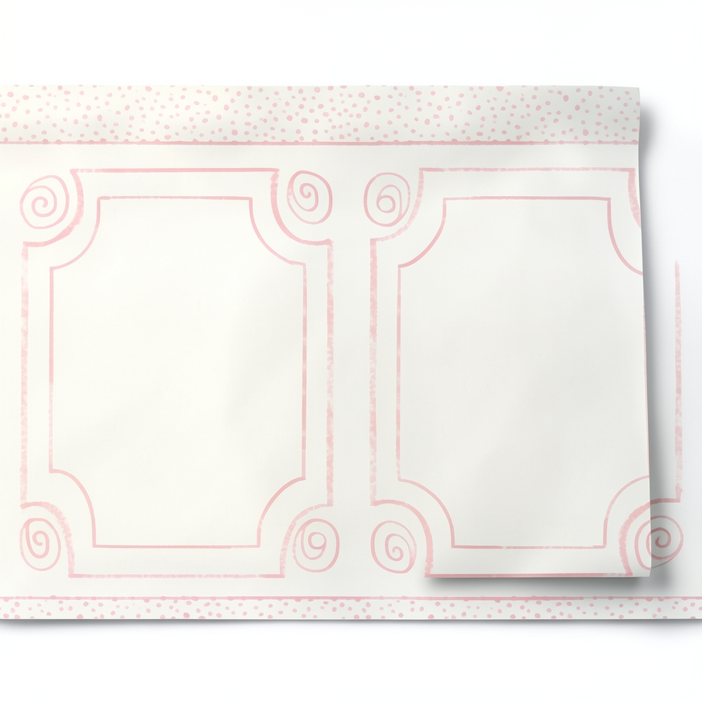 American Wallpaper Youth & Children 10m x 0.53m Off White Pink
