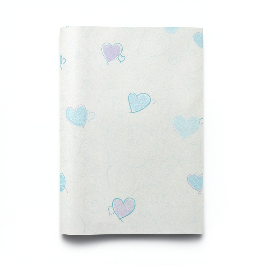 Youth and Children Wallpaper Off White with Blue, 10m x 0.53m