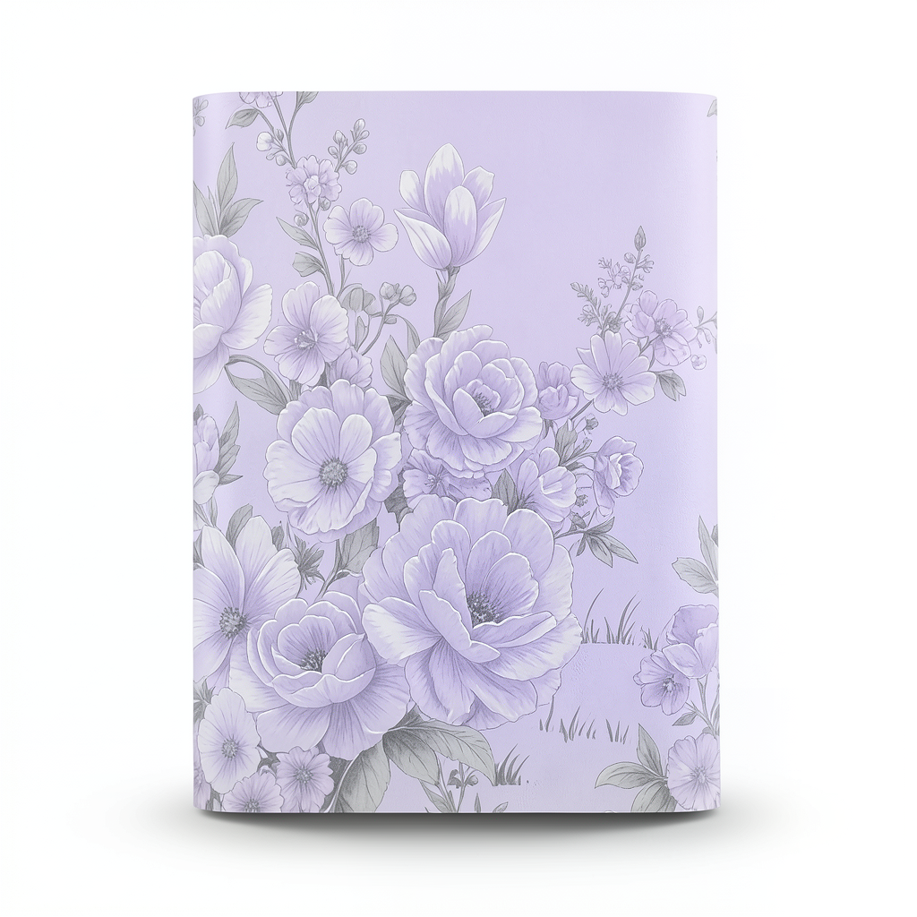 Floral Wallpaper 15.6m x 106cm Light Purple with Gray
