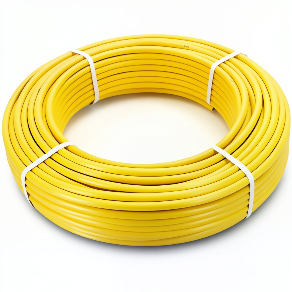 أنابيب HDPE PE 100 ضغط 10 بار قطر خارجي 50 مم سمك 4.6 مم لون أصفر