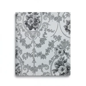 Floral Wallpaper 15.6m x 106cm Light Gray/Dark Gray