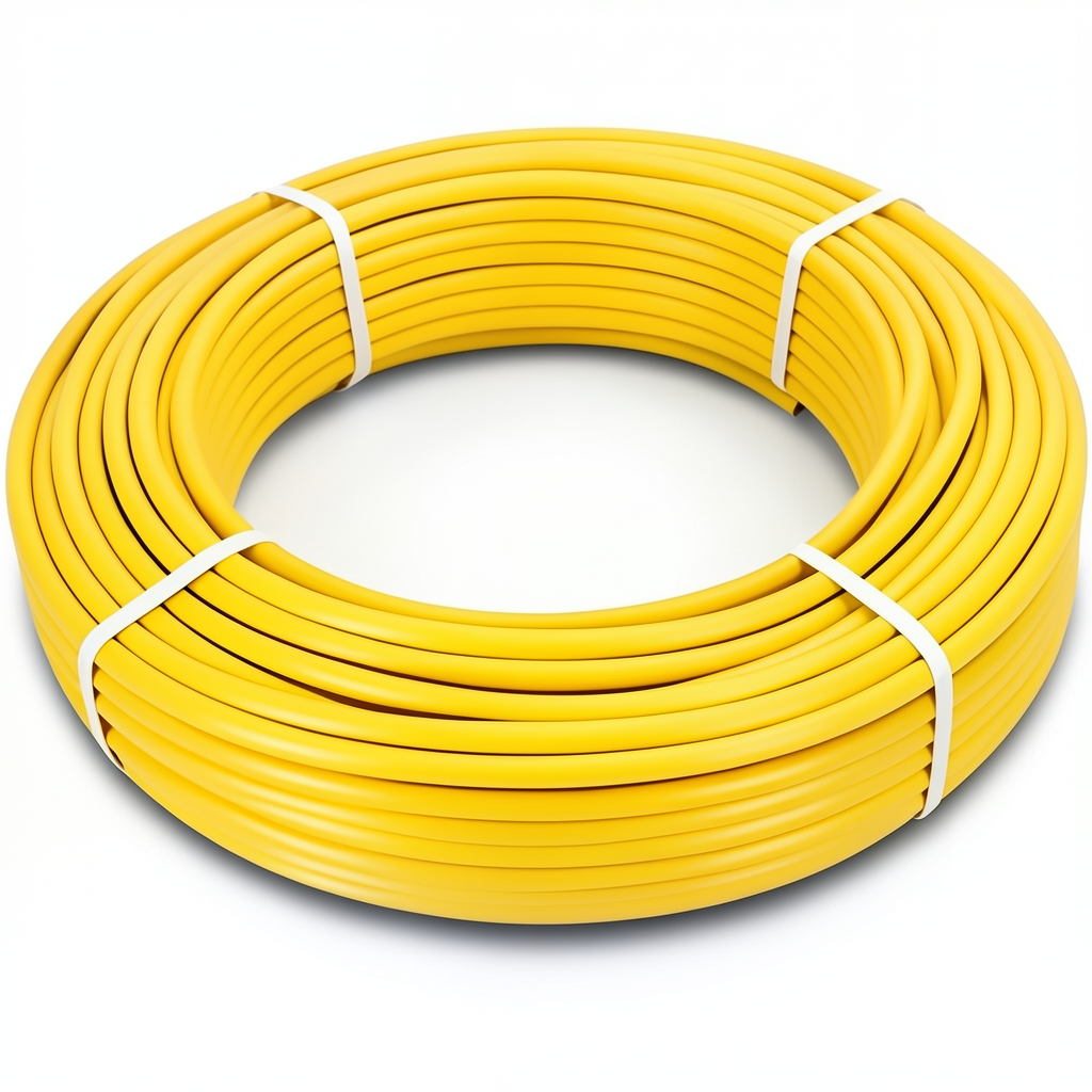 أنابيب HDPE PE 80 ضغط 8 بار قطر خارجي 50 مم سمك 4.6 مم لون أصفر