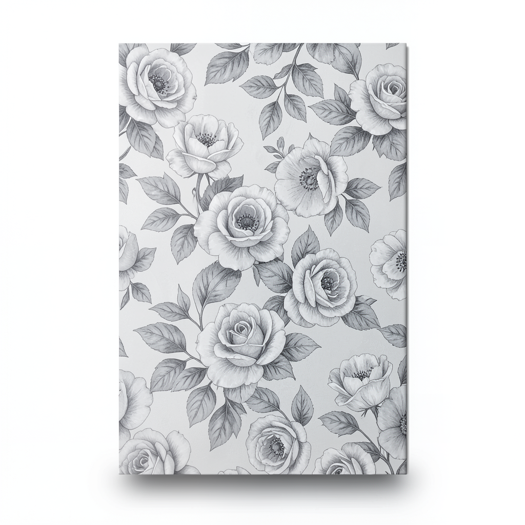 Floral Wallpaper 15.6m x 106cm Gray