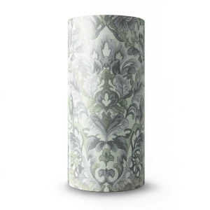 Leaf Patterned Wallpaper 15.6m x 106cm, Faint & Dark Gray with Light Green