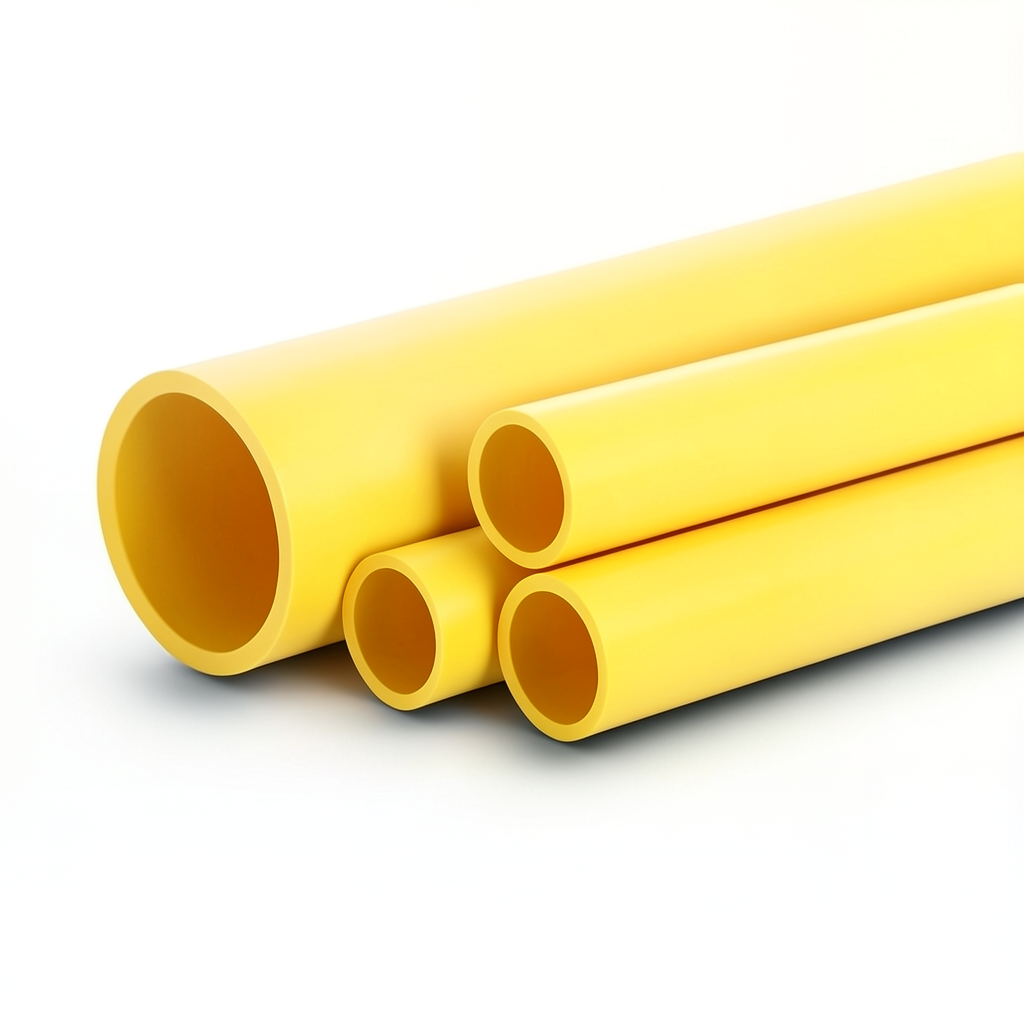 أنابيب HDPE PE 80 ضغط 8 بار قطر 400 مم سمك 36.4 مم لون أصفر