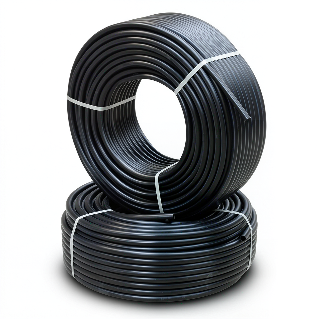 أنابيب HDPE PE 100 ضغط 10 بار قطر خارجي 50 مم سمك 4.6 مم لون اسود