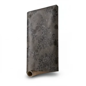 Leaf Patterned Wallpaper 15.6m x 106cm Dark Brown with Earthy Brown