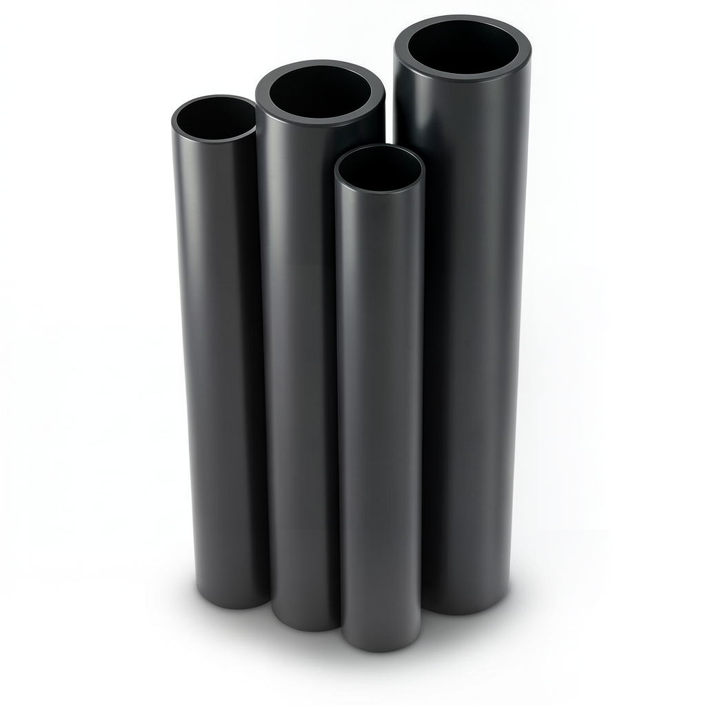 أنابيب HDPE PE 100 ضغط 6 بار قطر خارجي 200 مم سمك 7.7 مم لون أسود