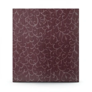Leaf Patterned Wallpaper 15.6m x 106cm Dark Red