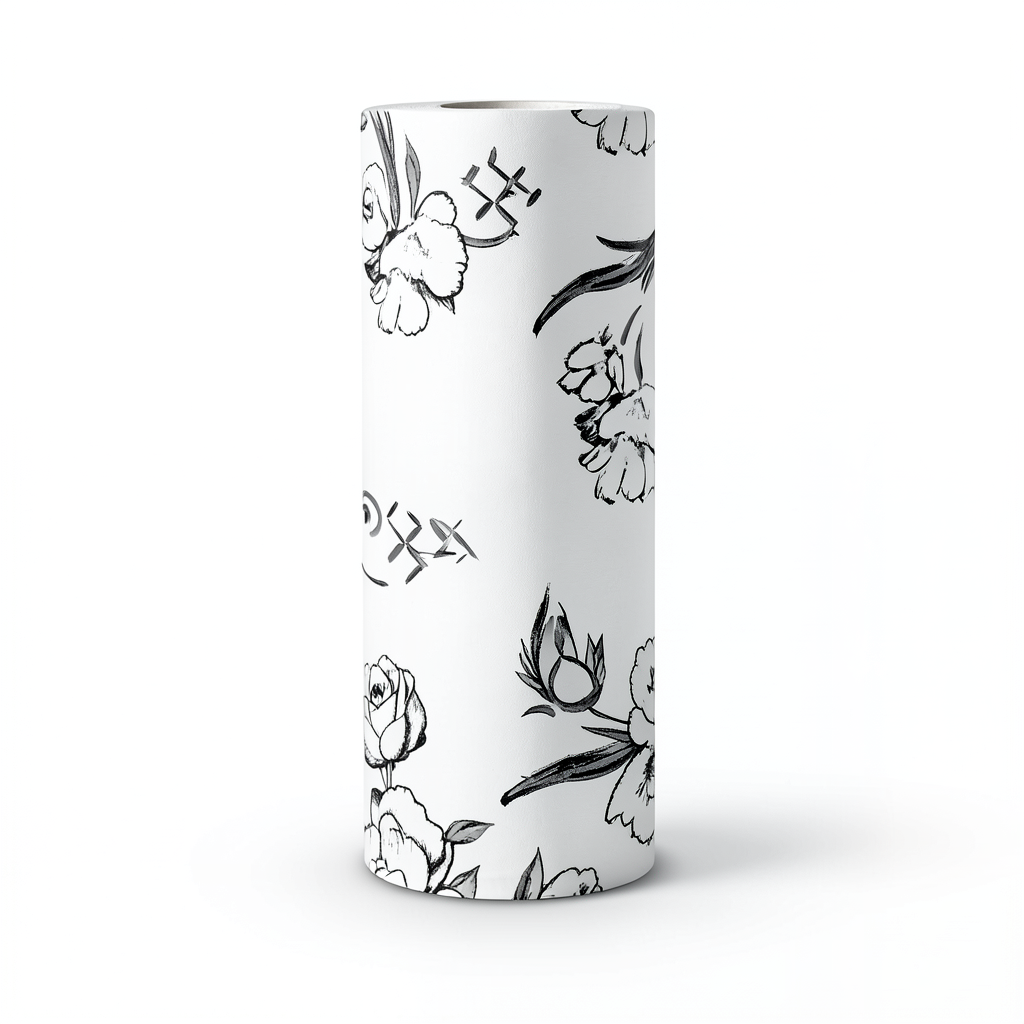 Floral Wallpaper Length 10 meters Width 53 cm White Color