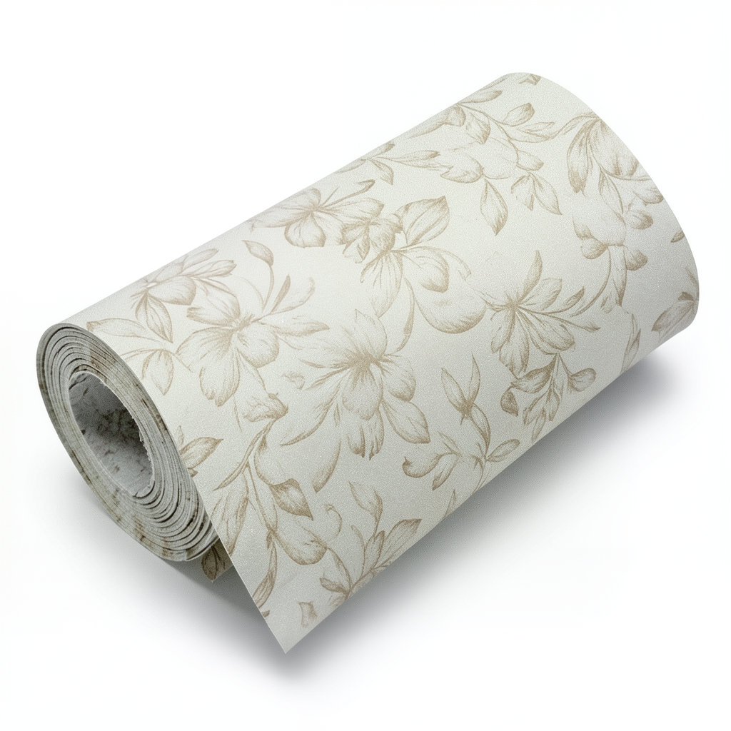 Floral Wallpaper Vinyl Cover 15.6m x 106cm Beige