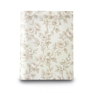 Wallpaper Floral Design Size 15.6m×106cm Light Beige Color
