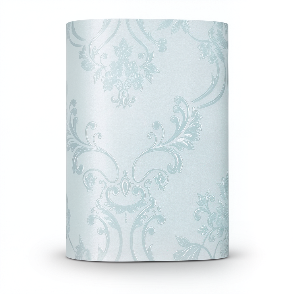 Floral Wallpaper Vinyl Cover 15.6m x 106cm Sky Silver