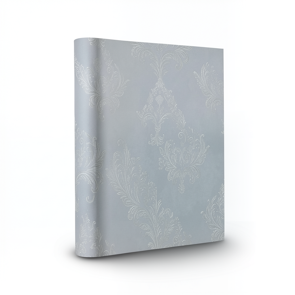 Wallpaper Tree-Patterned Design Size 15.6m×106cm Cadet Grey