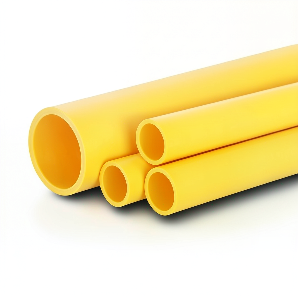 أنابيب HDPE PE 100 ضغط 10 بار قطر خارجي 400 مم سمك 36.4 مم لون أصفر