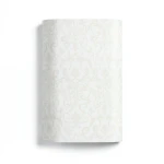 Wallpaper Leaf-Patterned Design 15.6m×106cm Faint Beige with White