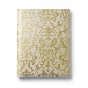 Leaf-Patterned Wallpaper 15.6m x 106cm Vinyl Cover, Golden Beige