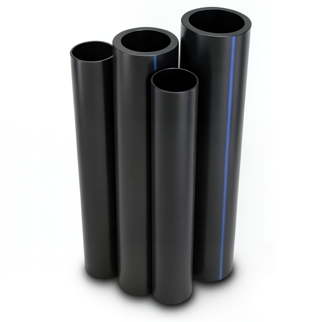 HDPE Pipes PE 100 Pressure 6 Bar Outer Diameter 180 mm Thickness 6.9 mm Black