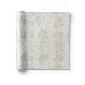 Tree-Patterned Wallpaper Vinyl Cover 15.6m x 106cm Pale Brown White