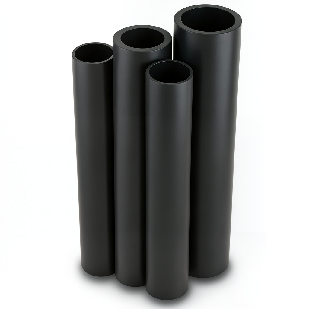 أنابيب HDPE PE 100 ضغط 6 بار قطر خارجي 225 مم سمك 8.6 مم لون أسود