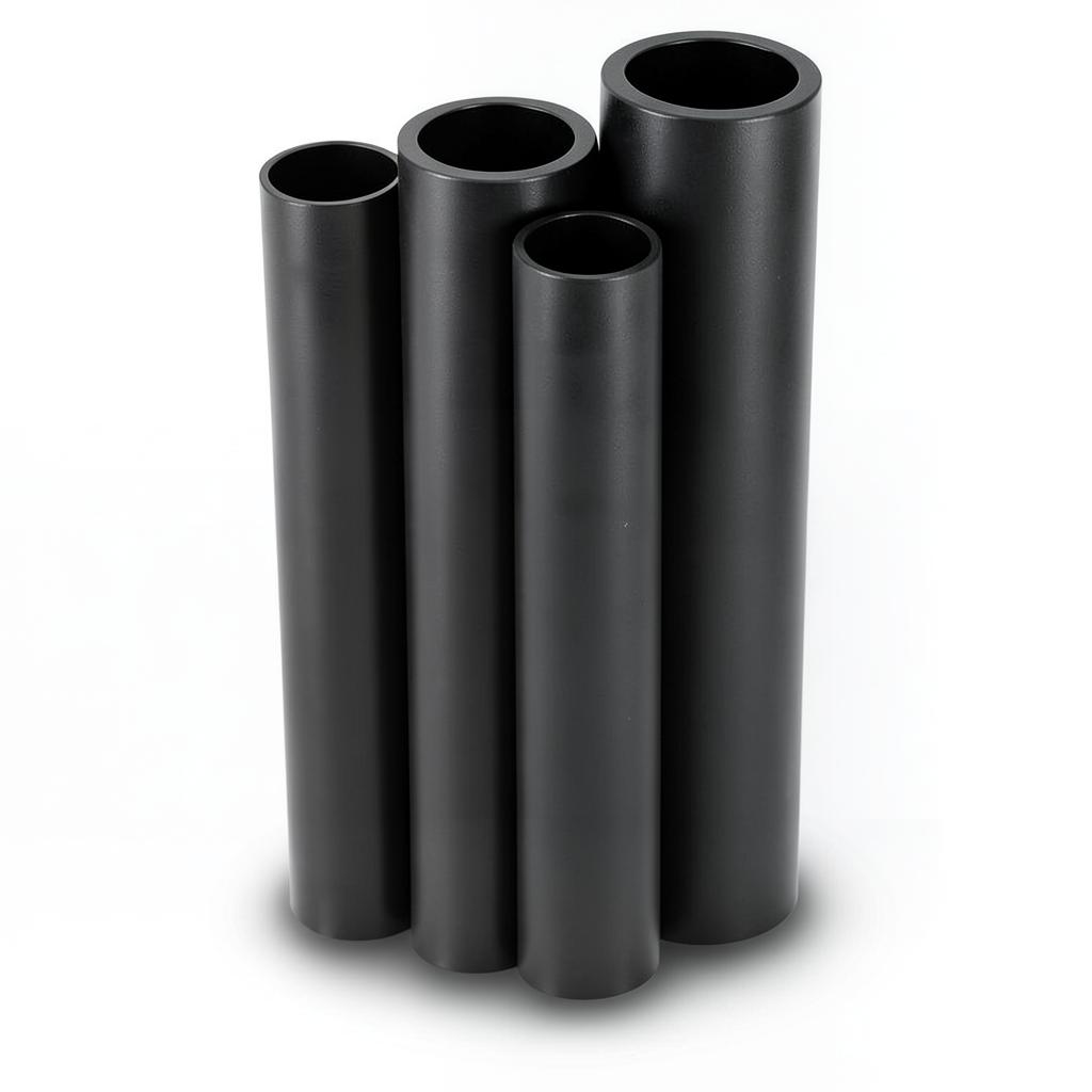 أنابيب HDPE PE 100 ضغط اسمي 6 بار قطر خارجي 560 مم سمك 21.4 مم أسود