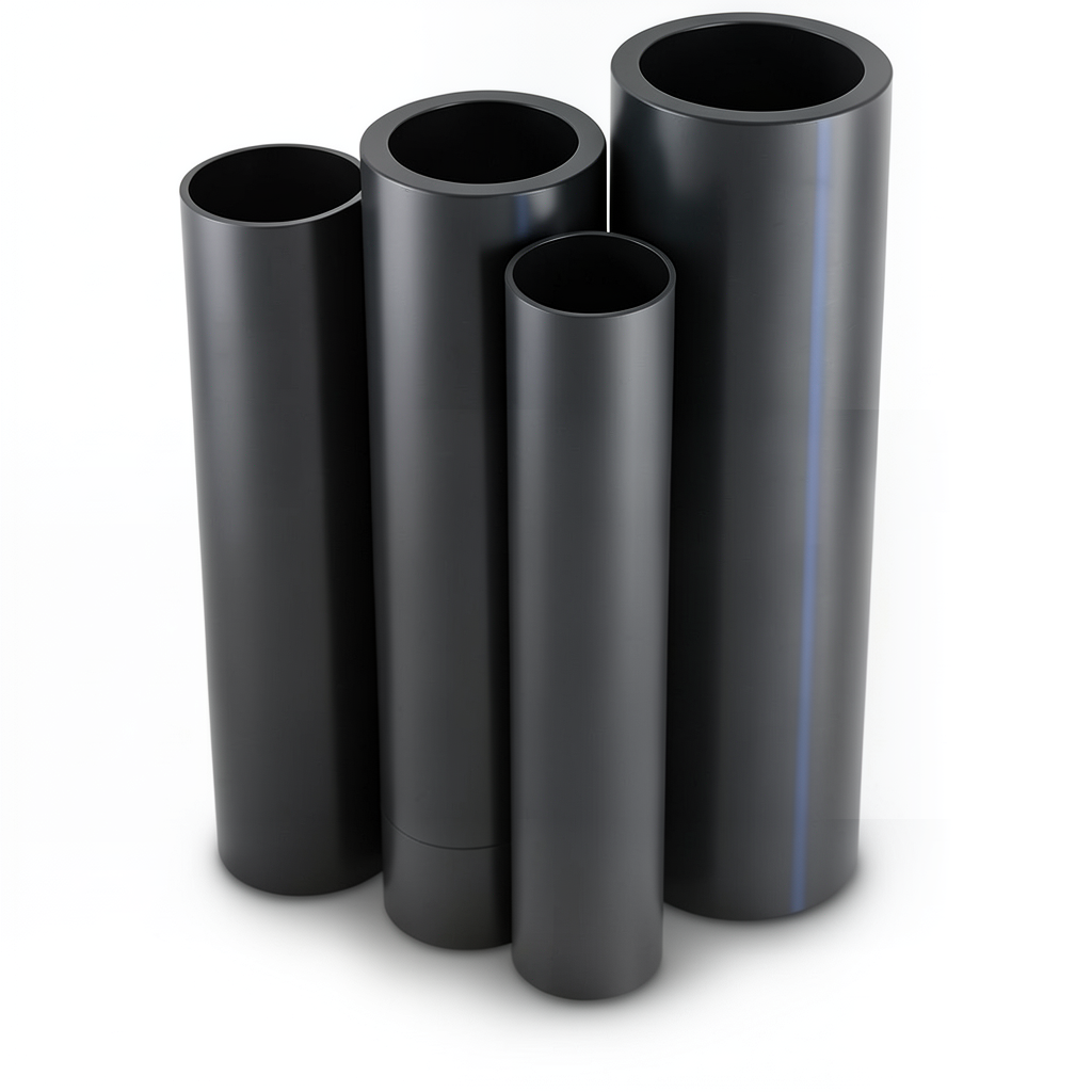 HDPE Pipes PE 100 Pressure 6 Bar Outer Diameter 200 mm Thickness 7.7 mm Black