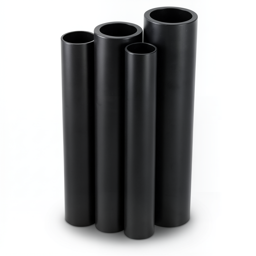 أنابيب HDPE PE 100 ضغط 6 بار قطر خارجي 225 مم سمك 8.6 مم لون أسود
